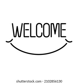 welcome icon on white background, vector illustration.