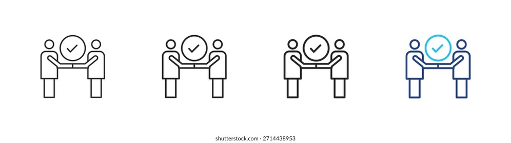 Conjunto de iconos de bienvenida esquema ilustraciones de concepto de Vector multiestilo