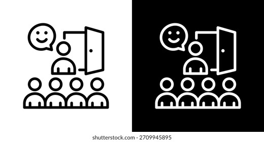 Bienvenido a la Ilustración vectorial Icon. Diseño De Línea Fresca Construido Para Una Flexibilidad Creativa En Versiones Claras Y Oscuras.