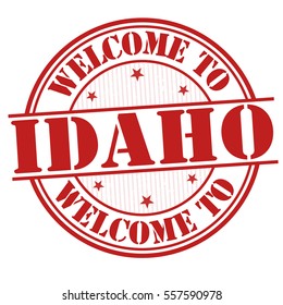 Welcome to Idaho grunge rubber stamp on white background, vector illustration