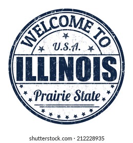 Welcome to Illinois grunge rubber stamp on white background, vector illustration