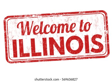 Welcome to Illinois grunge rubber stamp on white background, vector illustration