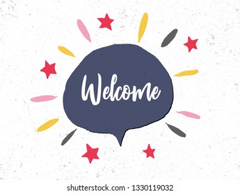 Welcome illustration. Typography calligraphy text word art design vector for welcome - Vector
