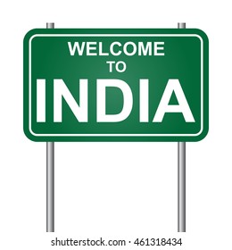 Welcome to India, green signal vector