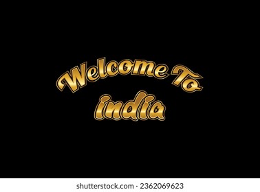 Bienvenidos a India. Ilustración de diseño de fuentes creativas de Word Text.