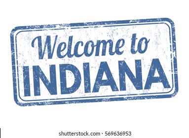 Welcome to Indiana grunge rubber stamp on white background, vector illustration