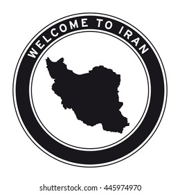 Welcome to Iran vector logo sticker button