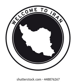 Welcome to Iran vector logo sticker button