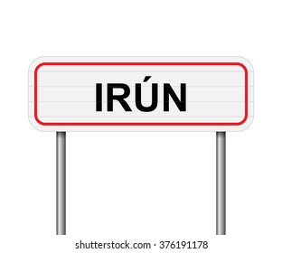 Welcome to Irun, Spain road sign vector