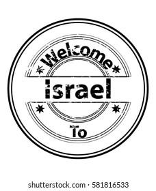 Welcome to Israel Country Grunge Stamp