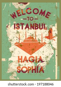 welcome to istanbul hagia sophia vector art