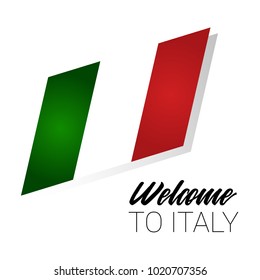 Welcome to Italy Text, Flag