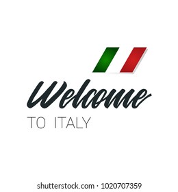 Welcome to Italy Text, Flag