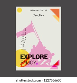 Welcome to The Iwo Jima, USA Explore, Travel Enjoy Poster Template