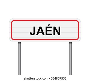 Welcome to Jaen Spain road sign vector