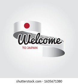 Welcome to Japan flag. Patriotic design. Vector illustration.
