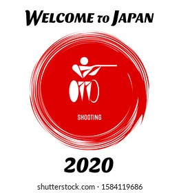 Welcome to Japan. Paralympic games symbols. Shooting pictogram. Pictograms of the Paralympic Games in Tokyo 2020. Vector illustration isolated on a white background