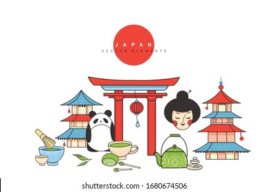 Welcome to Japan vector illustration.
