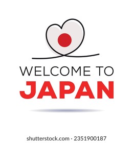Bienvenidos a Japón, Ilustración vectorial.