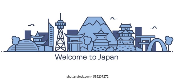 Welcome to Japan. Vector illustration