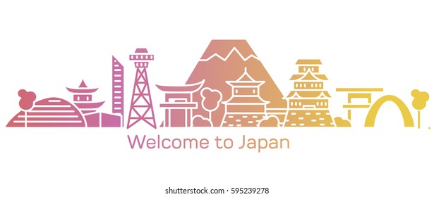 Welcome to Japan. Vector illustration