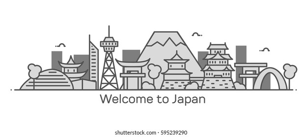 Welcome to Japan. Vector illustration