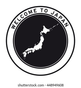 Welcome to Japan vector logo sticker button