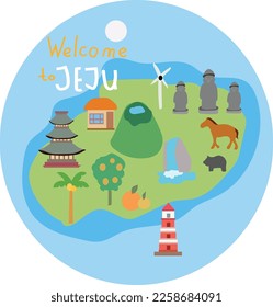 Welcome to jeju island illustration 
