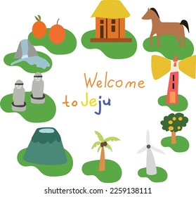 Welcome to jeju island Vector illustration.
