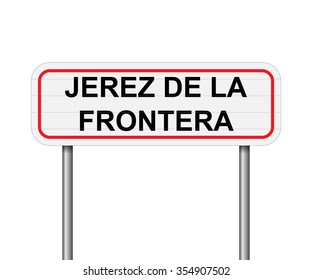 Welcome to Jerez de la Frontera Spain road sign vector