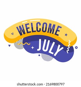 Welcome July Greeting Banner Design