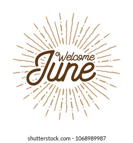 Welcome June Vector Hand Written Text Stock Vector (Royalty Free ...