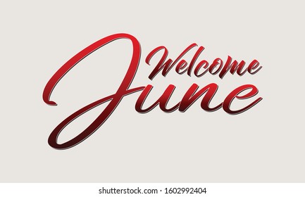 Welcome June Vector Illustration Background