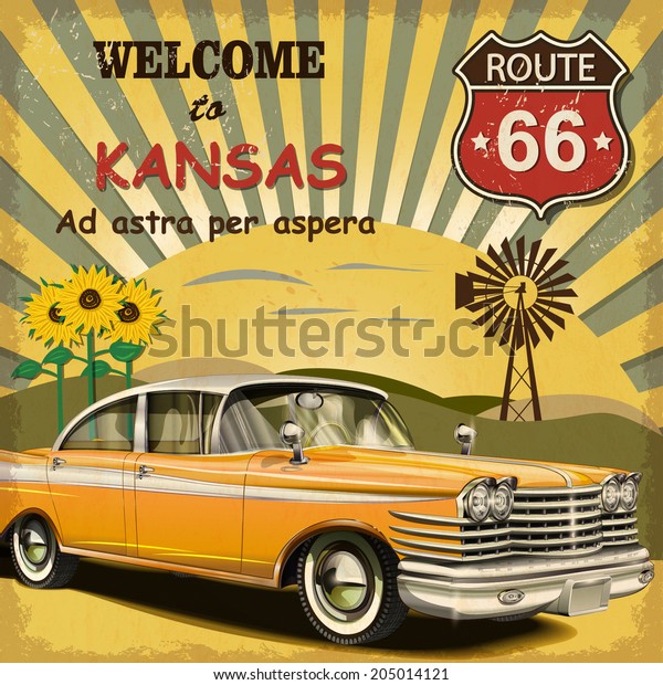 Welcome to Kansas retro\
poster.