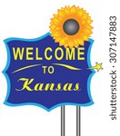 Welcome to Kansasa road stand. Vector illustration.