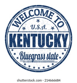 Welcome to Kentucky grunge rubber stamp on white background, vector illustration