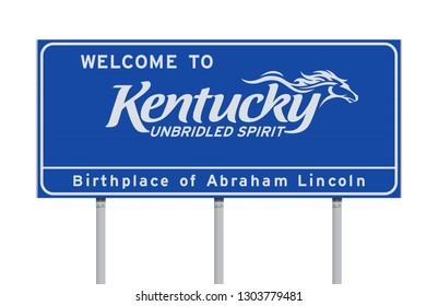 Welcome To Kentucky Road Sign