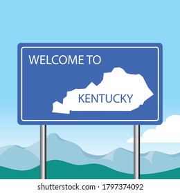 Welcome Kentucky Road Sign Vector Illustration Stock Vector (Royalty ...