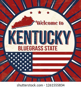 Welcome to Kentucky vintage grunge poster, vector illustrator