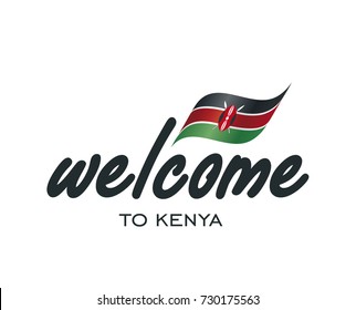 Welcome to Kenya flag sign logo icon