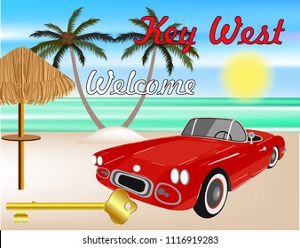 Welcome Key West banner decor