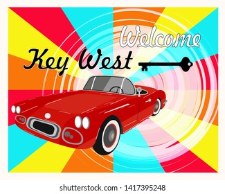 Welcome Key West banner decor