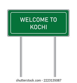 Welcome to Kochi name sign board vector illustration isolated on the white