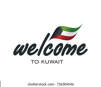 Welcome to Kuwait flag sign logo icon