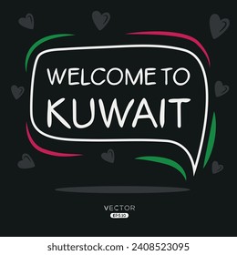 Bienvenidos a Kuwait, Ilustración vectorial.