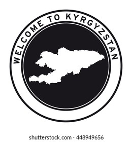 Welcome to Kyrgyzstan vector logo sticker button