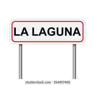 Welcome to La Laguna Spain road sign vector