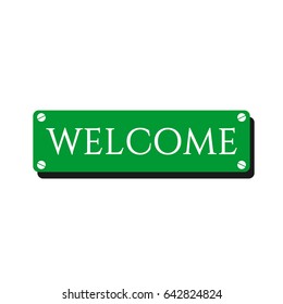 Welcome Label Poster Logo Vector Template