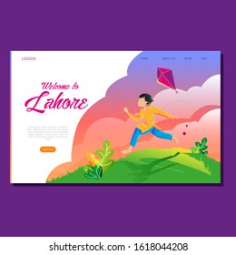 welcome to Lahore landing page vector