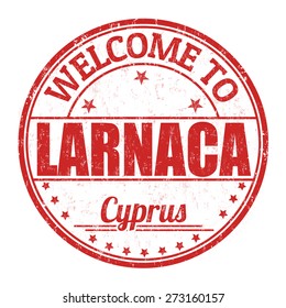 Welcome to Larnaca grunge rubber stamp on white background, vector illustration